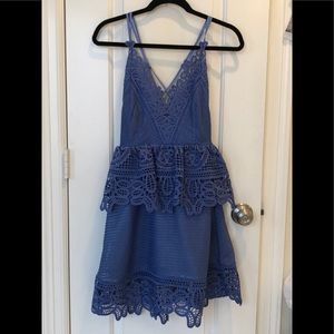 Self Portrait Lace Peplum Mini Dress US4